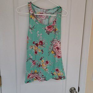 Venley Medium Turquoise Floral Tank